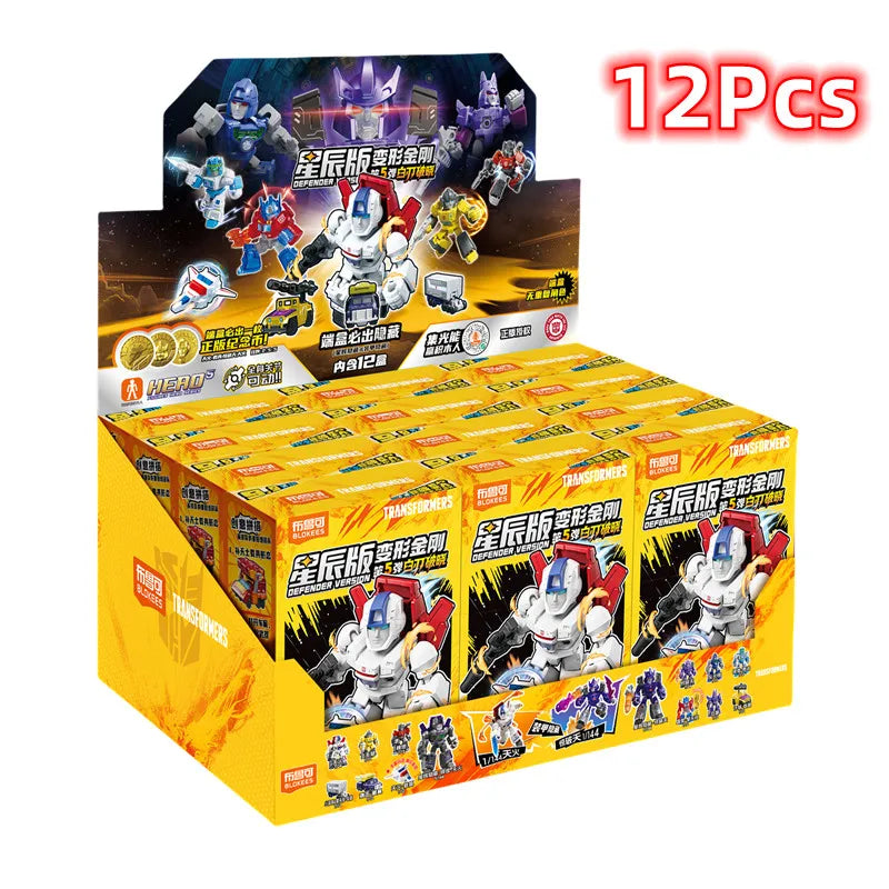 Original BLOKEES Defender Version 1-4 Transformer Building Blocks Toys 5.5cm Mini CORONATION Starscream Bumblebee Action Figure