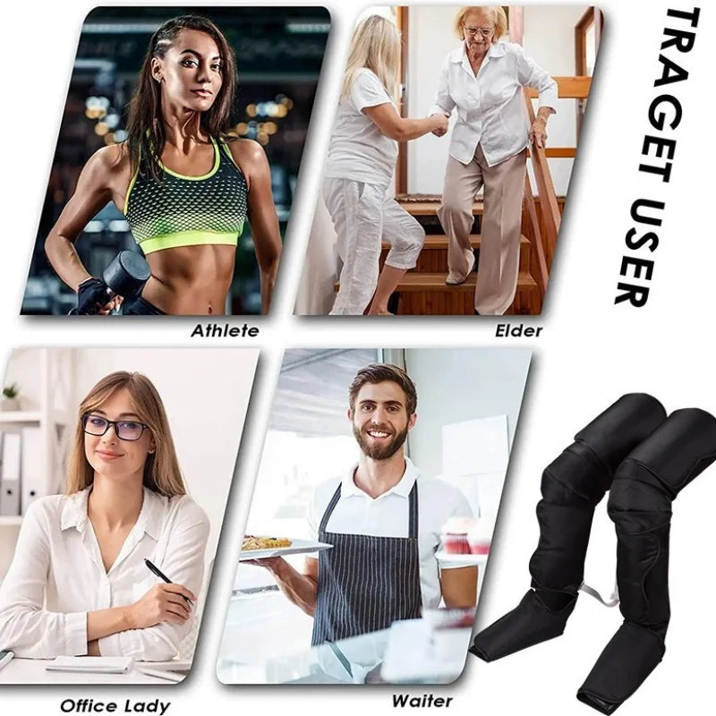 Home Air Wave Leg Massager with Intelligent Inflatable Air Pressure Therapy for Circulation Beauty Instrument