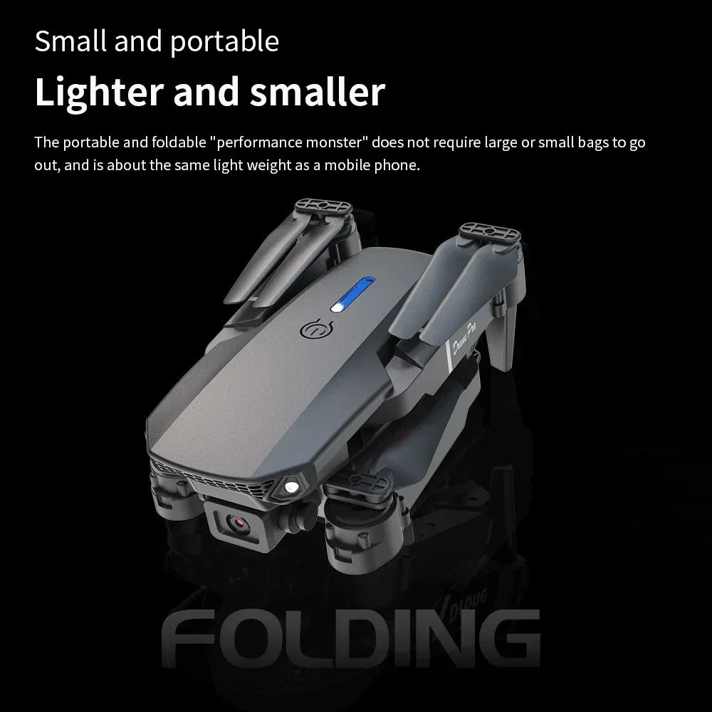 E88 Mini Drone 4K HD Camera WiFi FPV Foldable Quadcopter for Kids Adults Gift Toy RC Aircraft