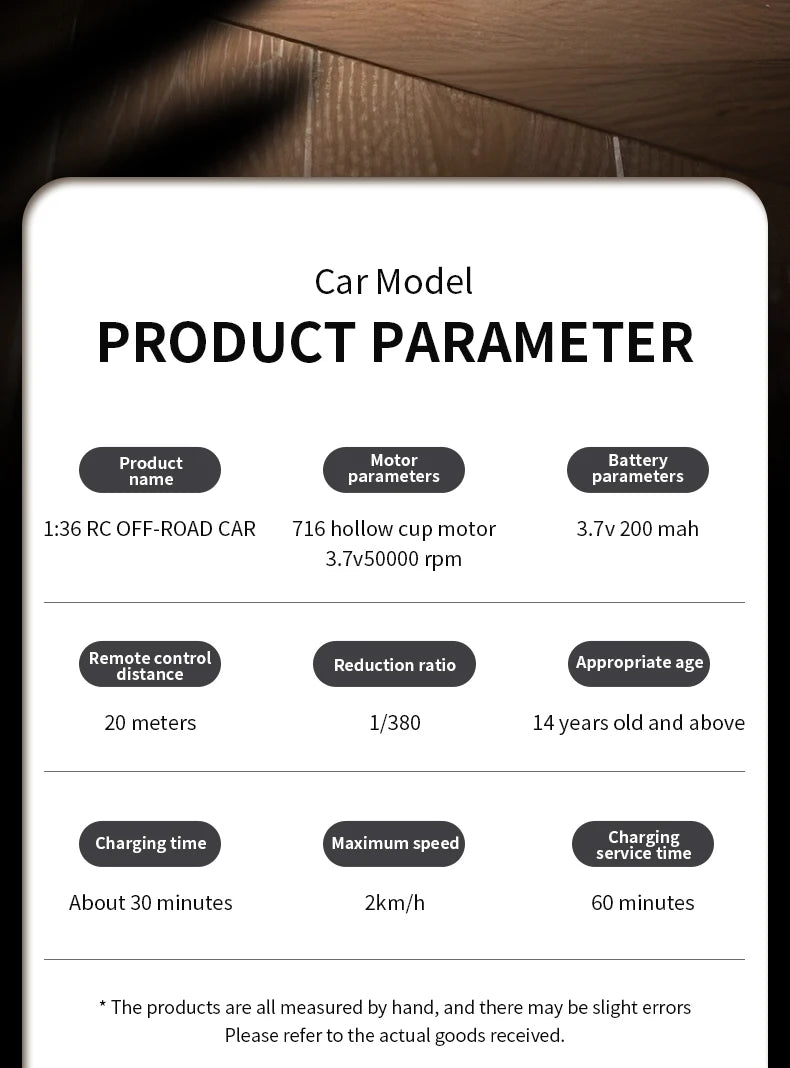 1/36 RC Crawler Car 4WD Mini Radio Control Off-road Vehicles Light System RC Car Remote Control RTR Hobby Model Gift