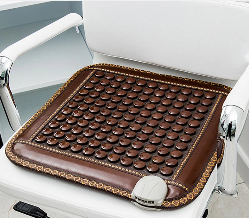 Jade Tourmaline Thermostat Mattress Massager Sitting Cushion With Smart Timer Remote Controller Far Infrared Heating Therapy Pad