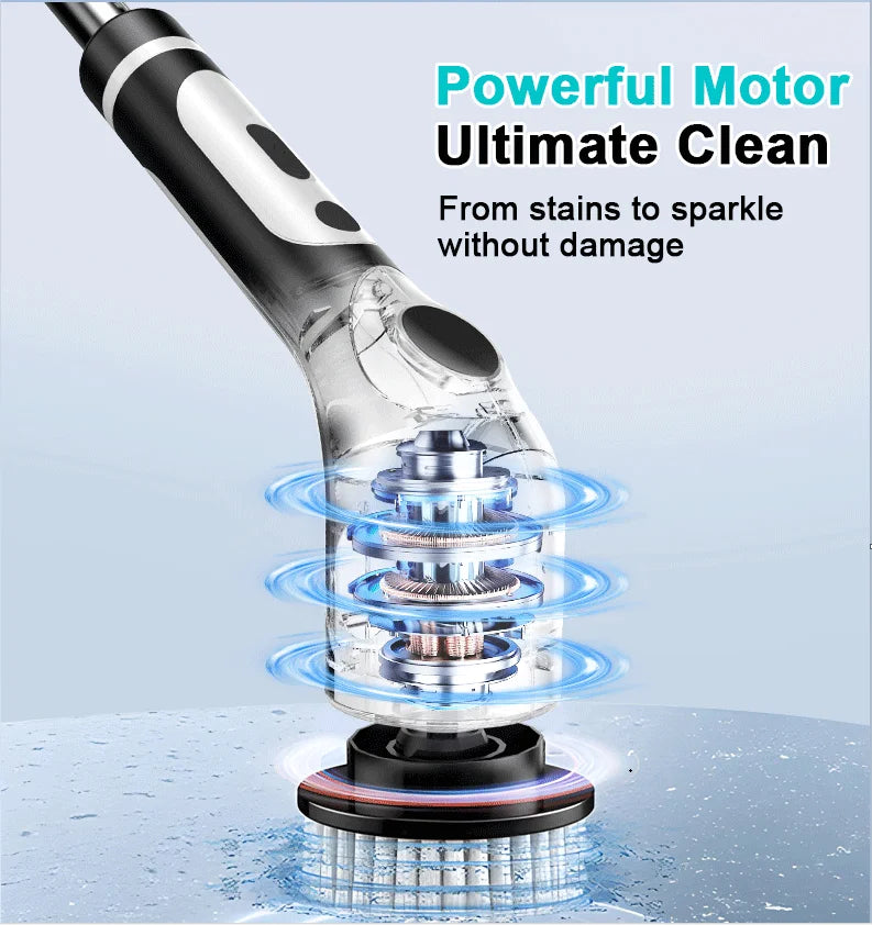 Multifunctional Electric Cleaning Brush Voice Rechargeable Smart Rotary Cleaning Brush Kitchen Cleaning Brush
