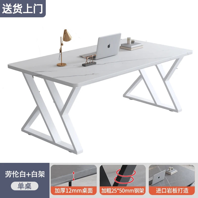 Modern rock board computer desk minimalist design elegant interior gaming desk Mid century luxury mesa para computador furniture