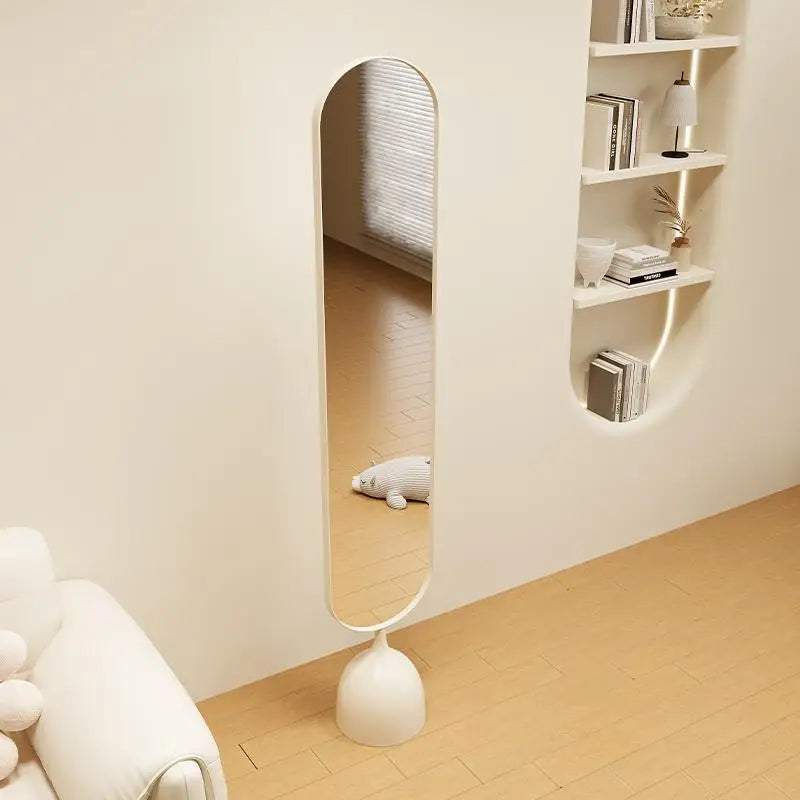 Dressing Mirror Full Body Nordic Household Movable Floor-standing Light Luxury Living Room Rotary Celebrity Explosion Proof Full