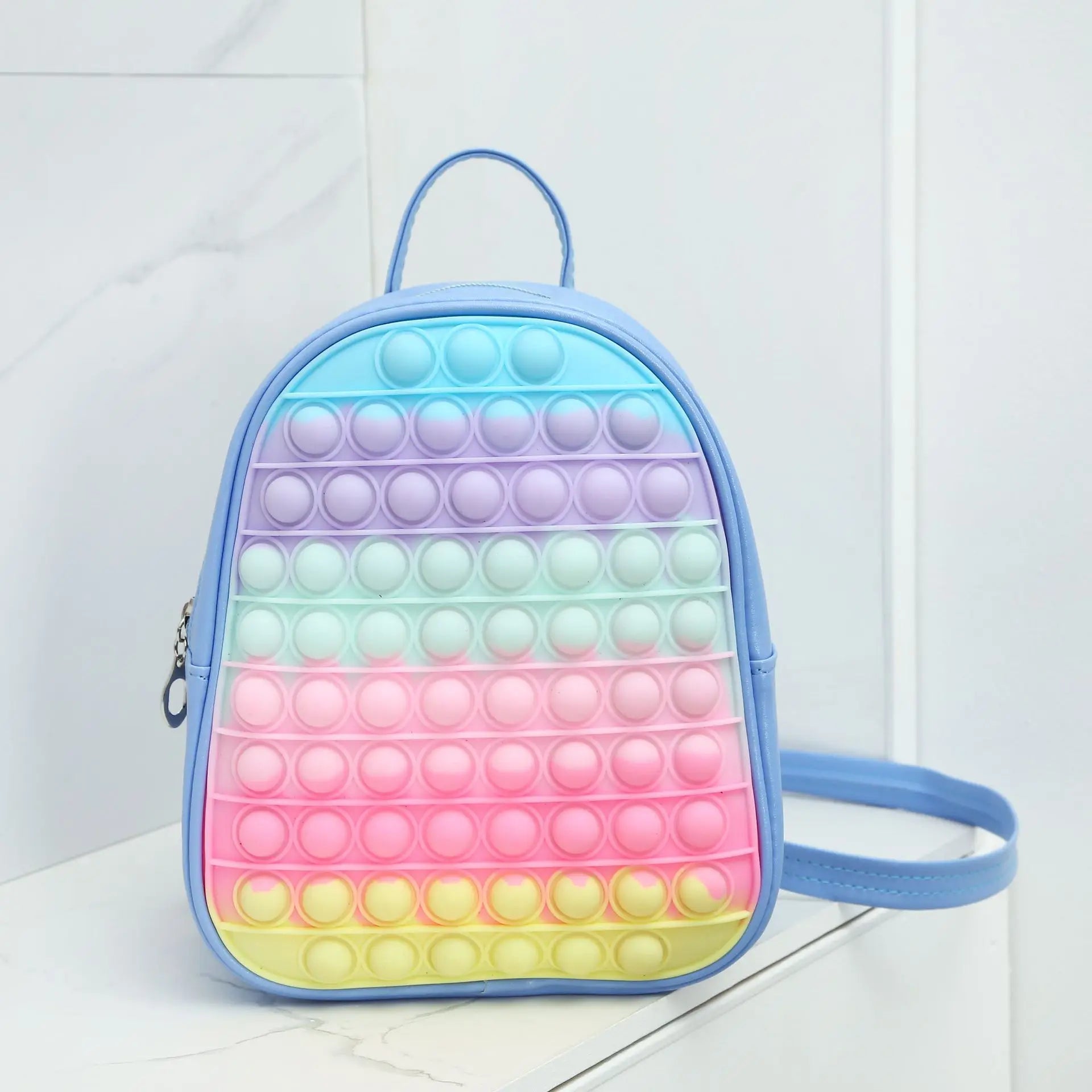 Multi-Color Backpack Silicone Push Its Bubble Fidget Toys Student Backpack for Children Girls Pops Bags Stress Relief Toy Gift