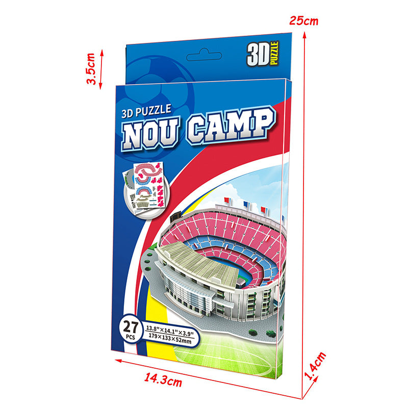DIY Paper 3D Soccer Stadium Puzzle Construction Puzzles Toy Children Intellectual Development Educational Toys Christmas Gifts