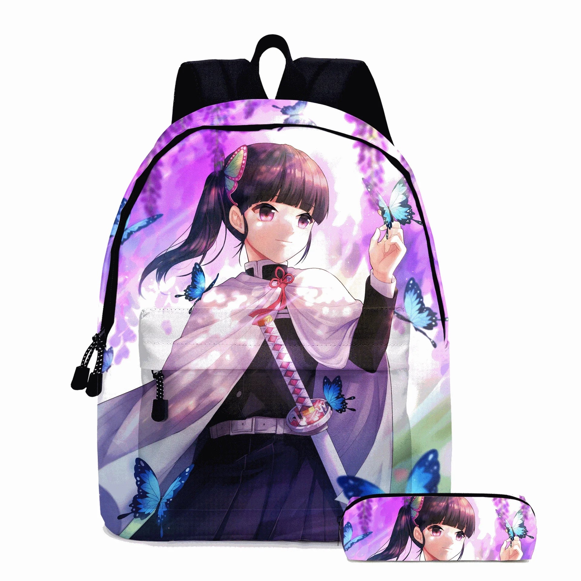 Demon Slayer Nezuko Backpacks 2pcs Girls School Bags Kimetsu No Yaiba Kids Anime Bagpacks Female Male Bookbag Gifts