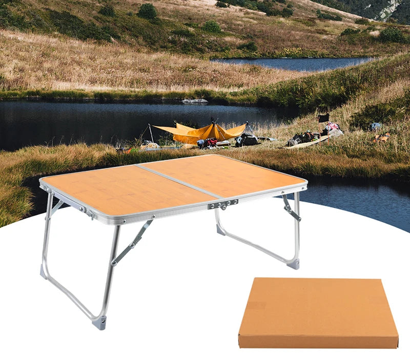 Mini Folding Table Outdoor Aluminum Table Camping Density Board Table Portable Picnic BBQ Small Table Computer Table