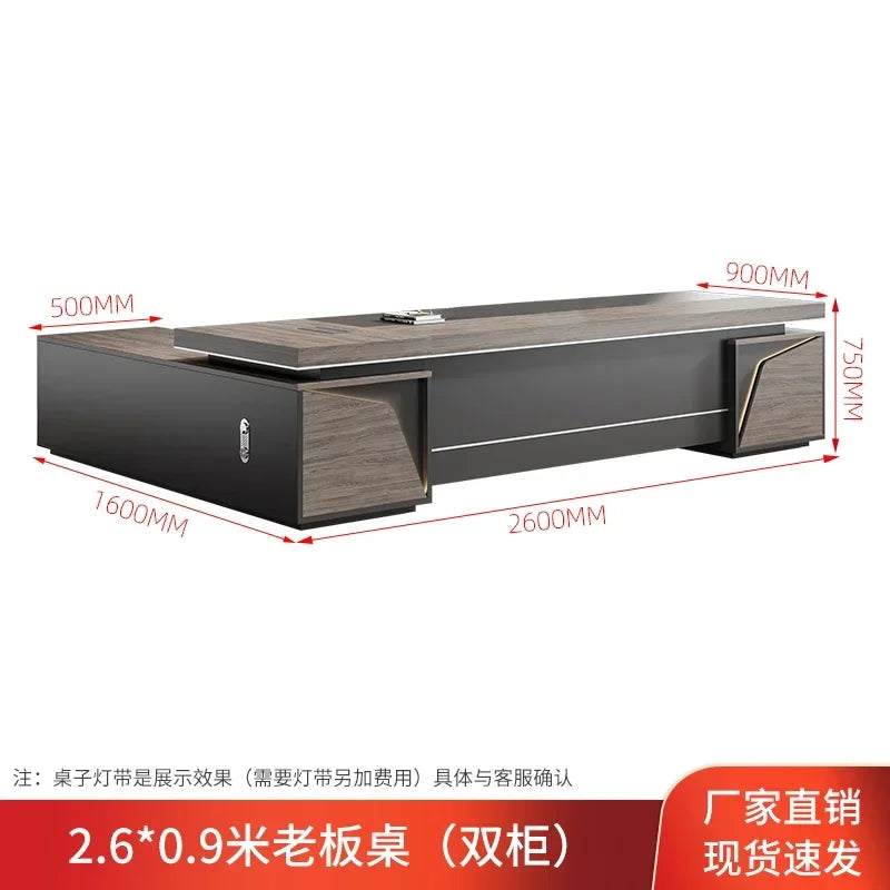 Light Luxury Vintage Office Desk Organizer L Shaped Mid Century Dark Wood Computer Desks Work Art Bureau Meuble Office Furniture