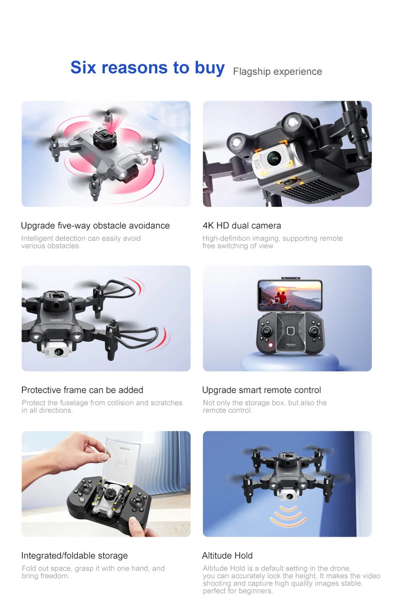 4DRC New V30 Mini Drone with Camera HD 4K 1080P FPV RC Drones Profesional Five-sided Obstacle Avoidance Helicopter Dron Toy Gift