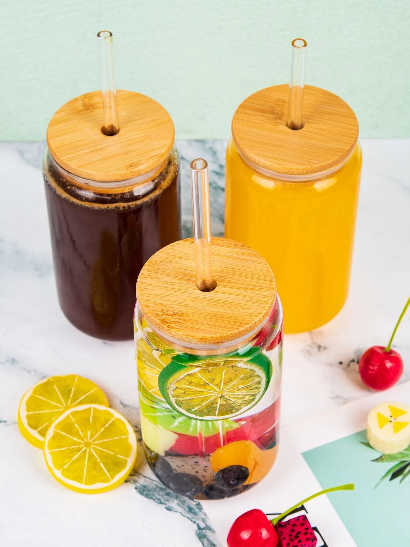 500ml Glass Cup With Lid and Straw Transparent Bubble Tea Cup Juice Glass Beer Can Milk Mocha Cups Breakfast Mug Drinkware