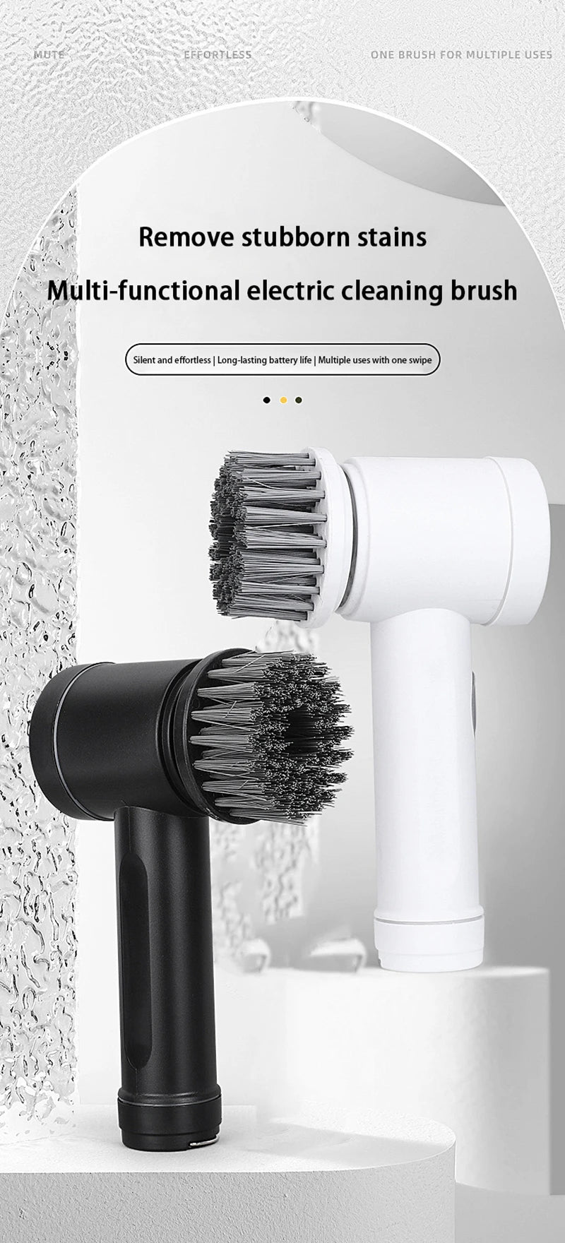 Xiaomi Electric Cleaning Brush Wireless Black High-power Multifunctional Bathroom Waterproof Portable Cleaning Brush Household