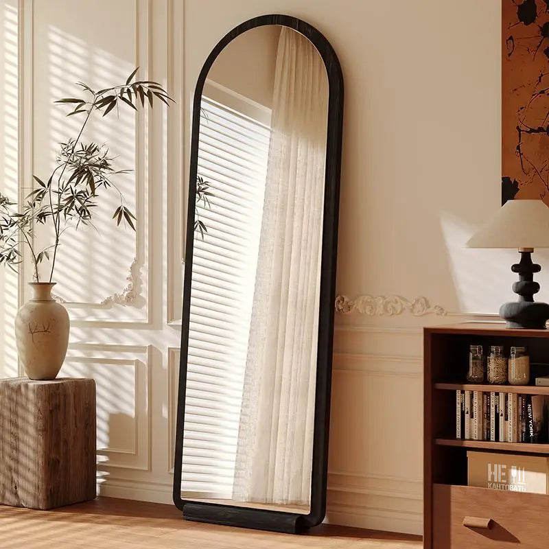 Solid wood  full-body mirror floor mirror household girls bedroom full-length mirror clothing store fitting