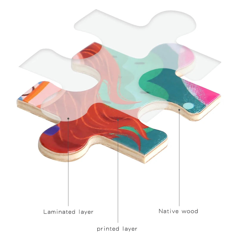 Clearance_60PCS Wooden Jigsaw Color 3D Puzzle Cartoon Characters Animal Early Educational Learning Logical Thinking Focus Puzzle