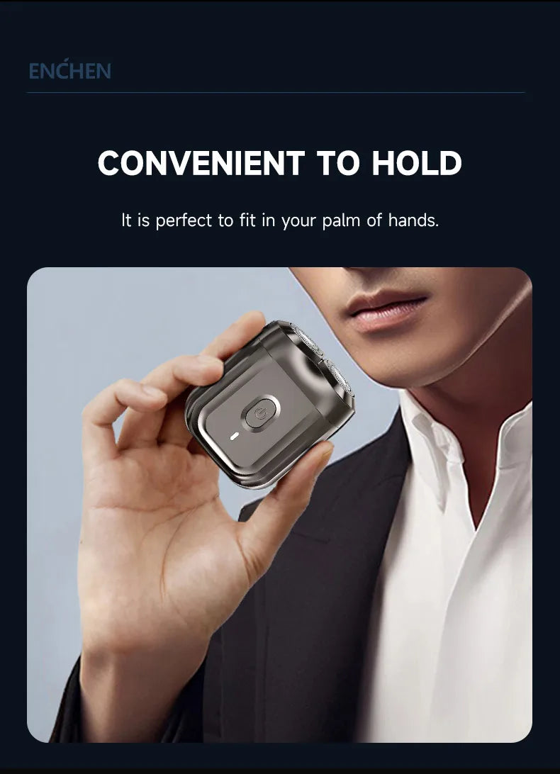 ENCHEN Mini6 2-Direction Flex Heads Electirc Shaver 100% Waterproof Up to 60-Min OF Cordless Shaving With Magnetic Cutter Head