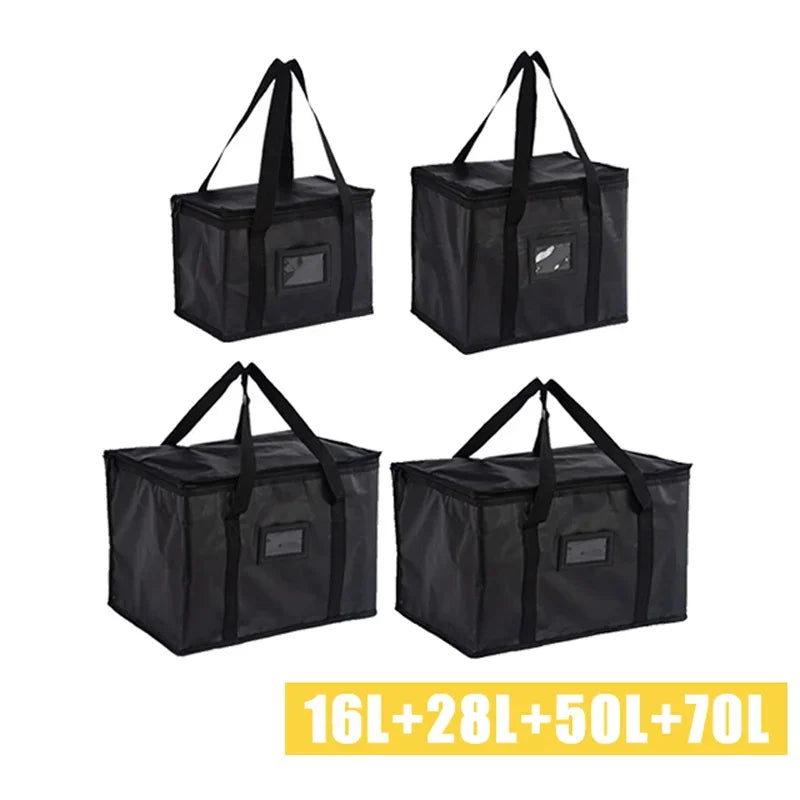 16L-70L Insulated Thermal Cooler Bag Insulation Keep Cold Large Capacity Portable Lunch Bag Zip Picnic Camping Tin Foil Food Bag