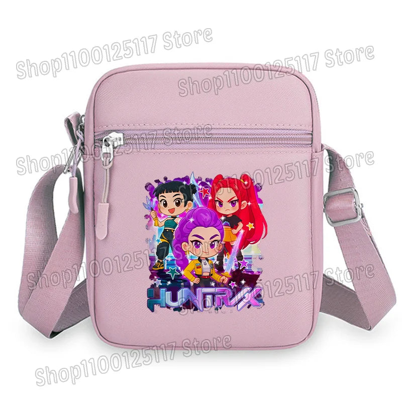Demon Hunters Kpop Crossbody Bag Women Shoulder Bags Girls Square Bag Mobile Phone Storage Bags Outdoor Anime Printed Handbag