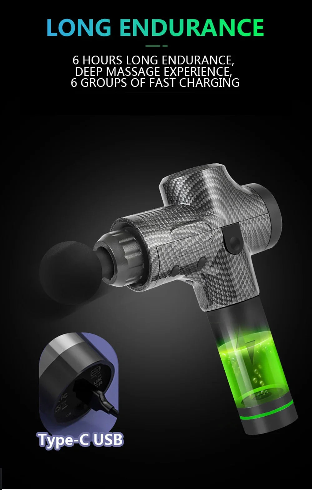 Deep Tissue Muscle Relaxation Massage Gun Fitness Fascial Massage Gun Electric Percussion Pistol Massager Body Neck Back