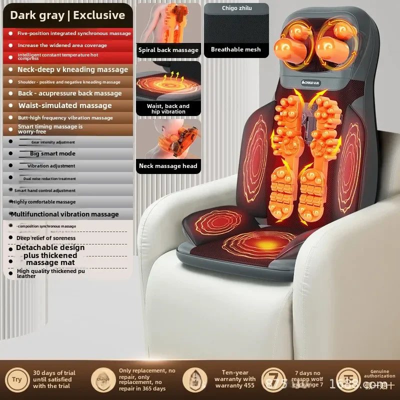 Full Body Hot Compress Massage Cushion Household Five-in-one Multi-part Massage Pad Intelligent Remote Control