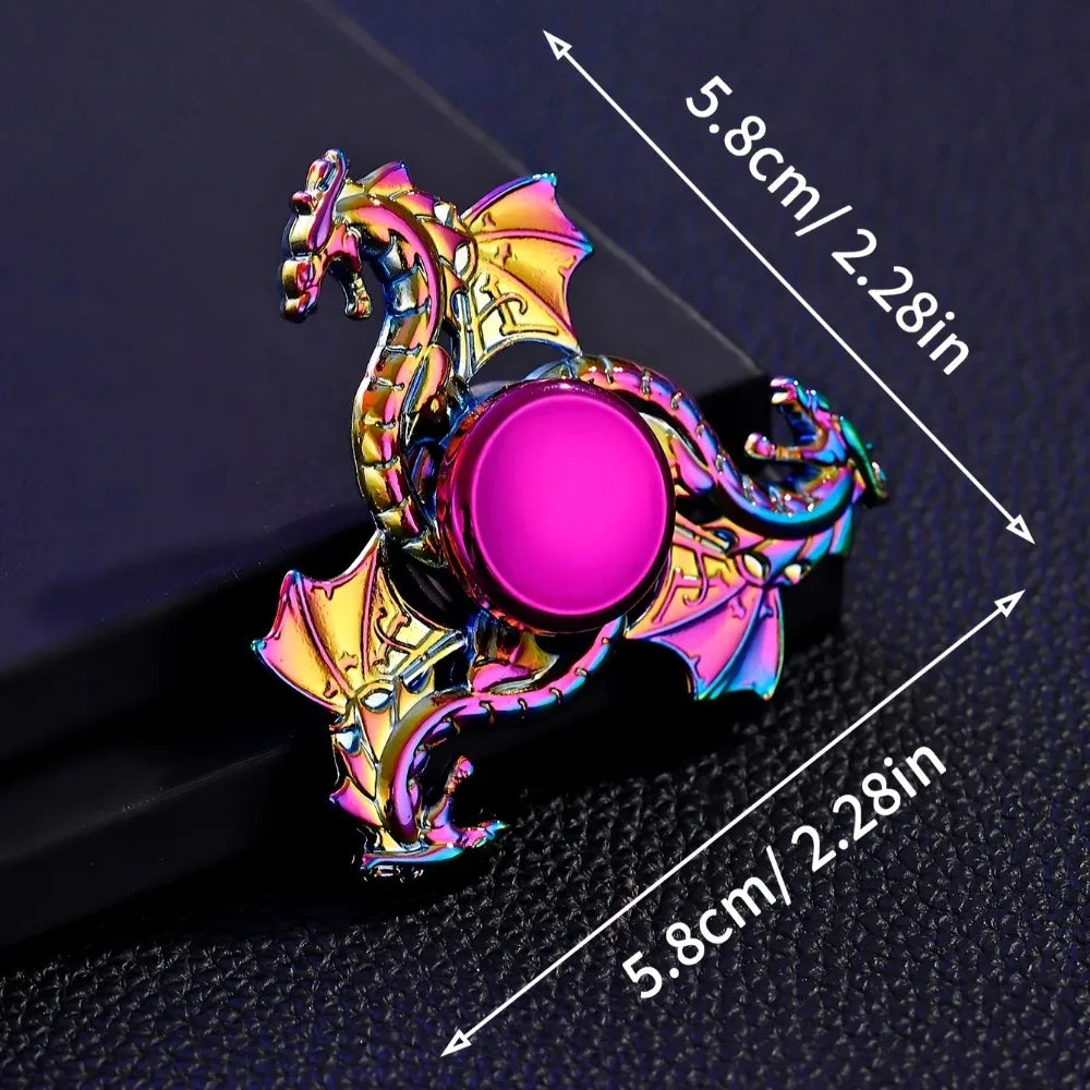 1pc Durable Metal Finger Spinner, Colorful Sky Soaring Dragon Adult Cool Toy with Long-Lasting Spin Time