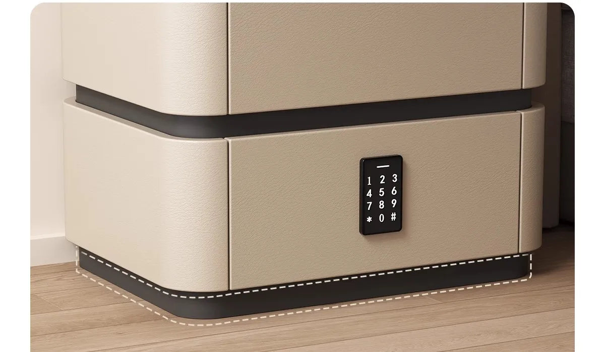 Smart Bedside Table Side With Combination Lock Deluxe Bedside Table Locker Safe Box Cabinet Nightstands Home Bedroom Furniture