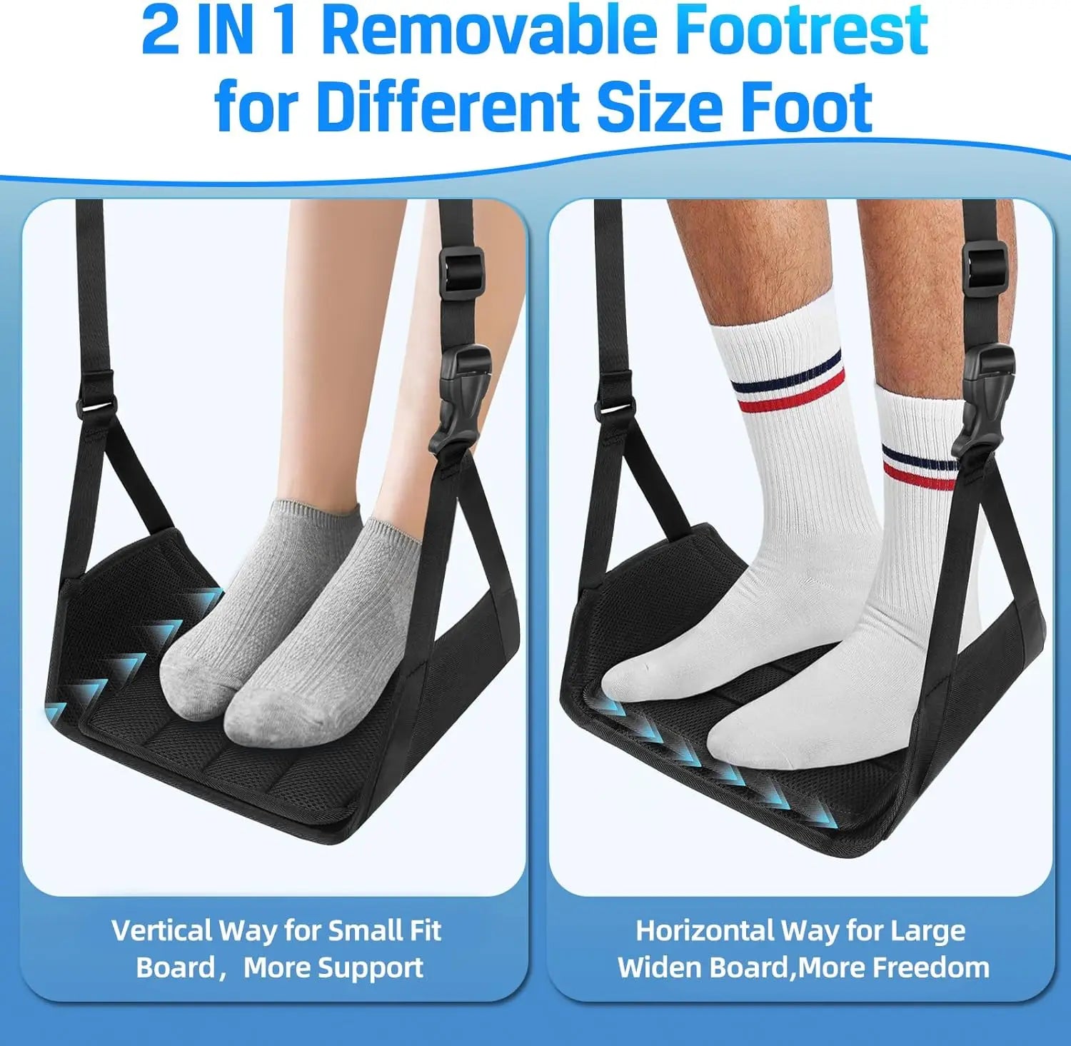 Newest Airplane Foot Hammock Airline Foot Rest With Removable Pad Adjustable Strap Foot Hammock With Menory Foam For Travel