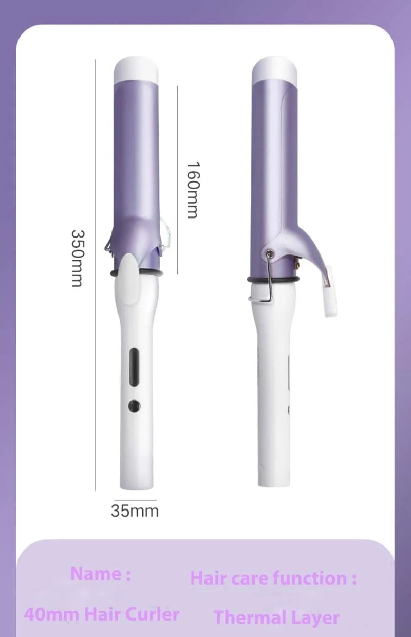 Portable Barrel Curling Wand 40Mm Curling Rod Home Big Barrel Negative Iron Professional Hair Curler Styling Tools