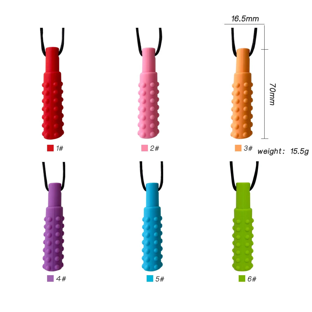 1pcs Silicone Teether Kids Chew Necklace Sensory Chewy Pendant Oral Motor Toys Therapy Tools for Autism ADHD chidren's goods