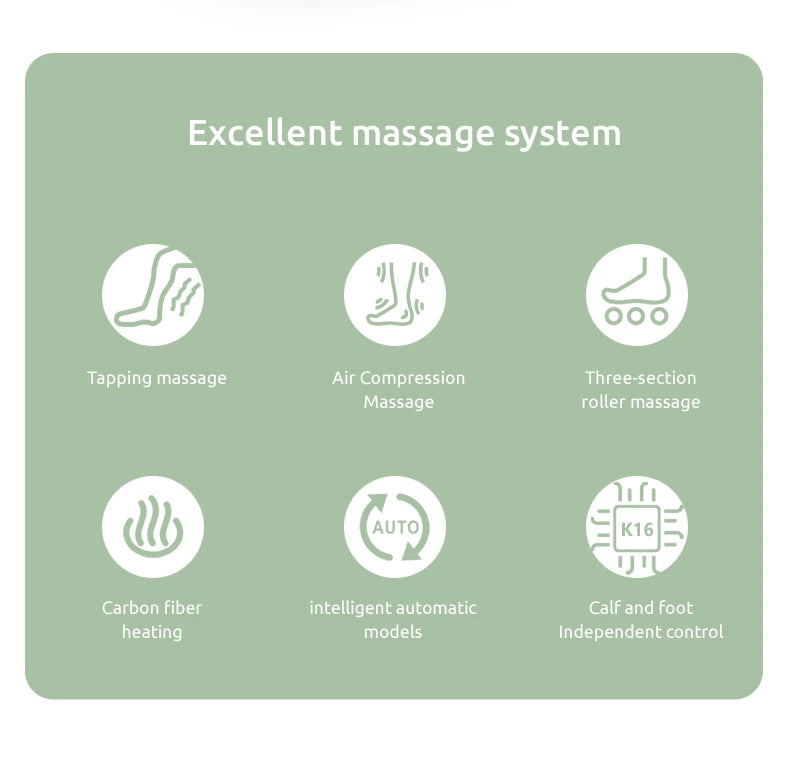 MARESE Electric Calf and Foot Massage Machine Vibration Shiatsu Air Compression Heat Rolling Kneading Leg Beauty Massager K16