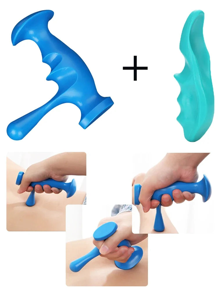 T-shaped Massager Thumb Finger Pressure Press Trigger Point Manual Deep Physiotherapy Massage Tools Full Body Muscle Relax Stick