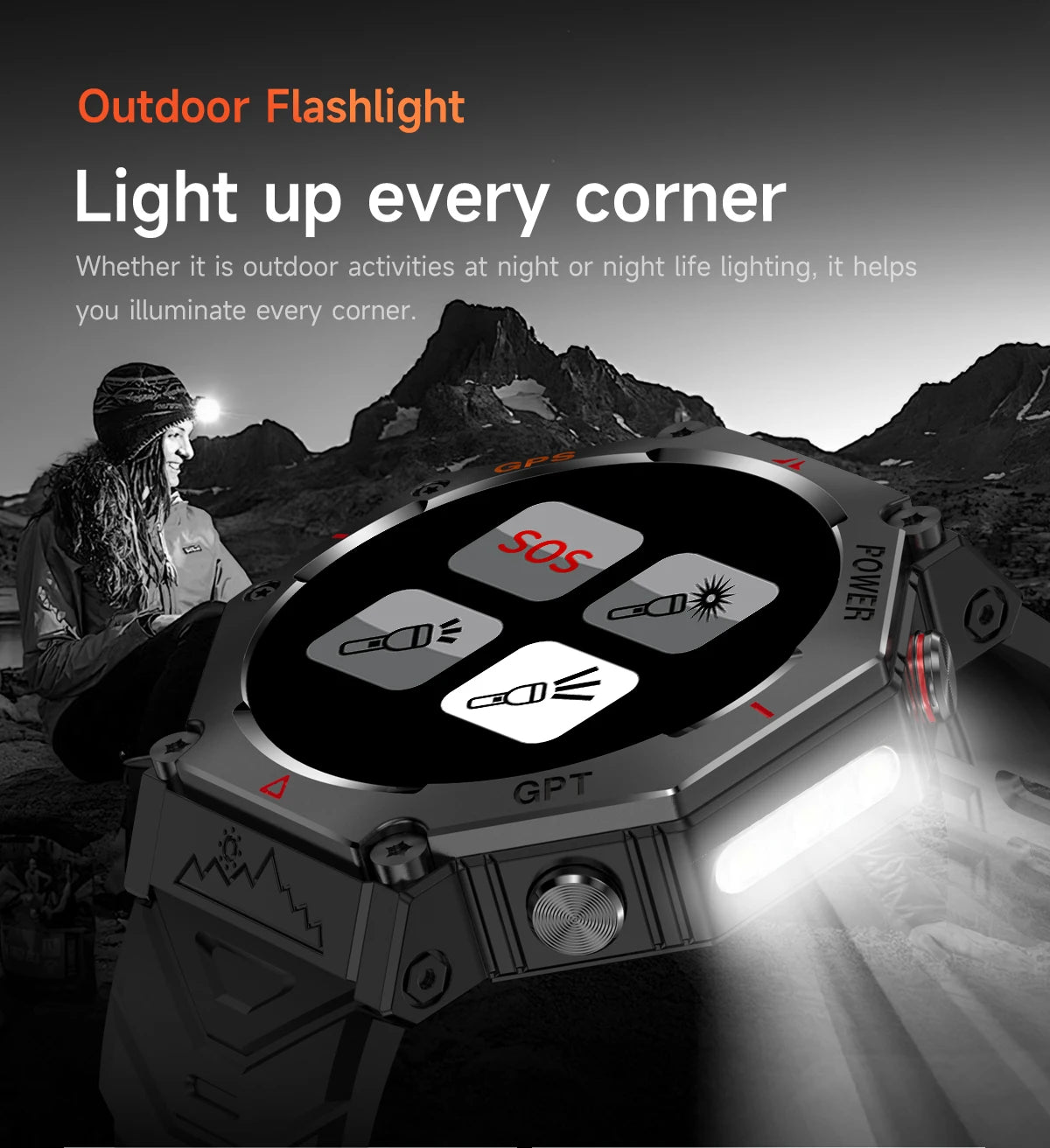 Military Smart Watch T-Rex 3 Bulit-in GPS Compass Altimeter Barometric 10ATM IP69K Waterproof AMOLED Bluetooth Call Smart watch
