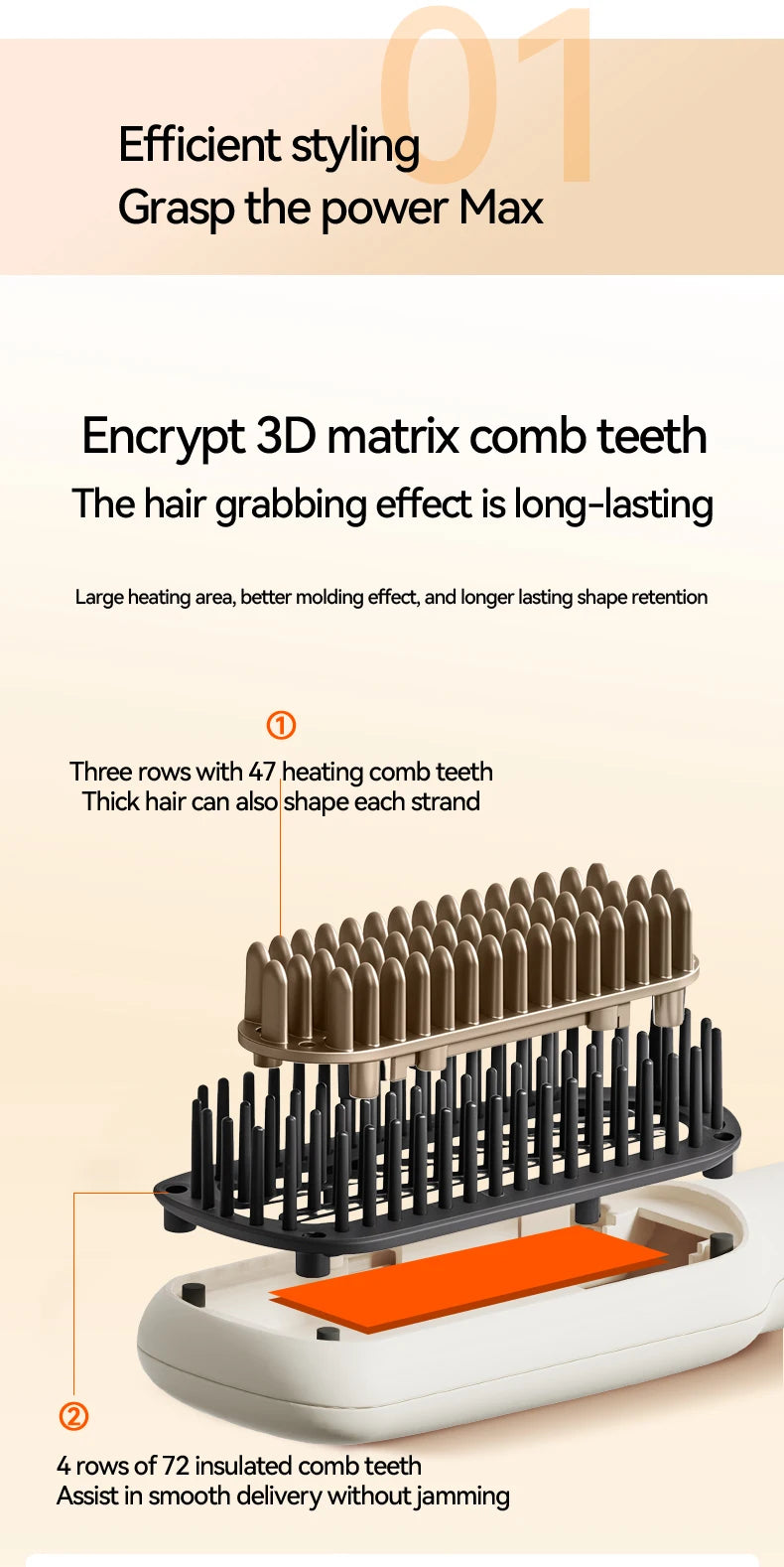 KSKIN Top Hot Sale Hair Straightener 2 in 1 Mini Brush Multifunctional Professional Hair Flat Iron Hair Comb