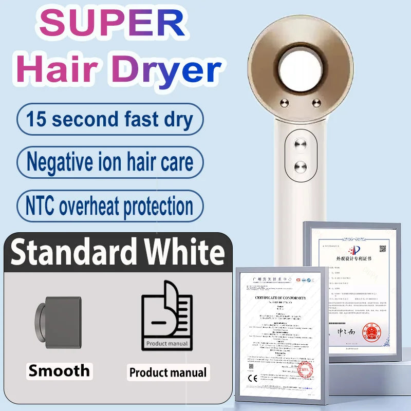 1600W Professional Hair-care Negative Ion Hair dryer 220V Leafless Hairdryer High Speed household Blow Dryer Salon Style Tool
