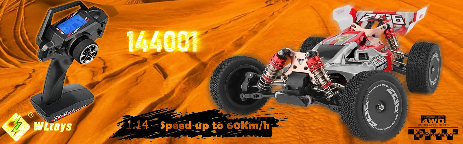 WLtoys 144001 1:14 RC Racing Car 65Km/H 2.4G Remote Control High Speed Off-Road Drift Shock Absorption Adult Boys Toys Kids Gift