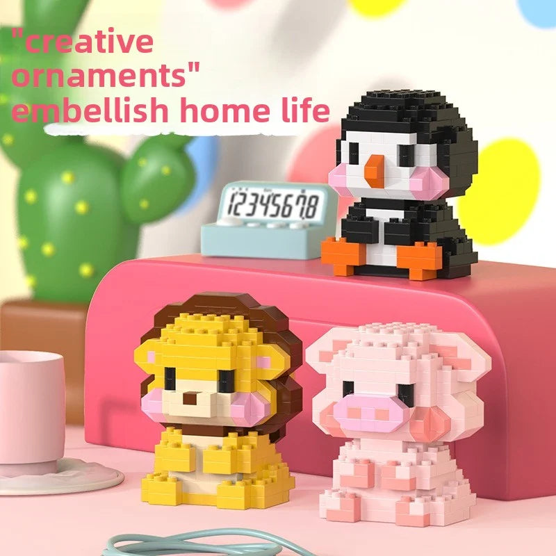 Animals Bricks Construction Set Micro Building Blocks Children Toy Adult Particle Building Block Mini Toys Decoration Home Gifts