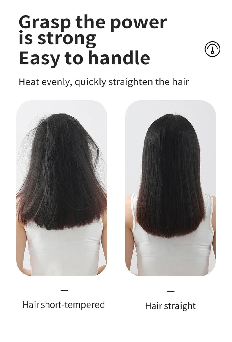 Electric Heating Straight Comb Double Use LCD Electric Hair Straightener Curler Anti-Scalding Styling Tool Straightening Brush