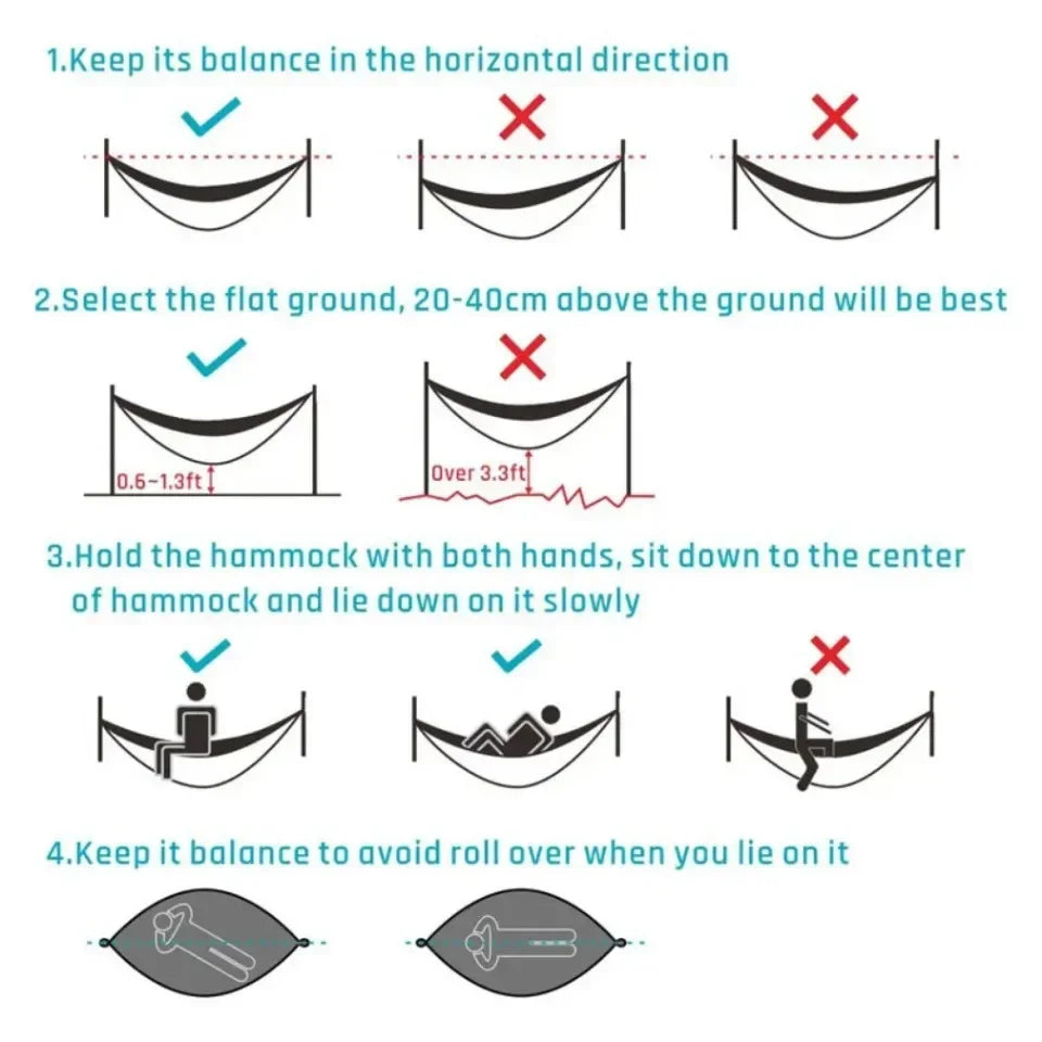 Outdoor Camping Hammock High Strength Parachute Fabric With Mosquito Net Lightweight Hanging Hammocks Hanging Bed Net 250x120cm