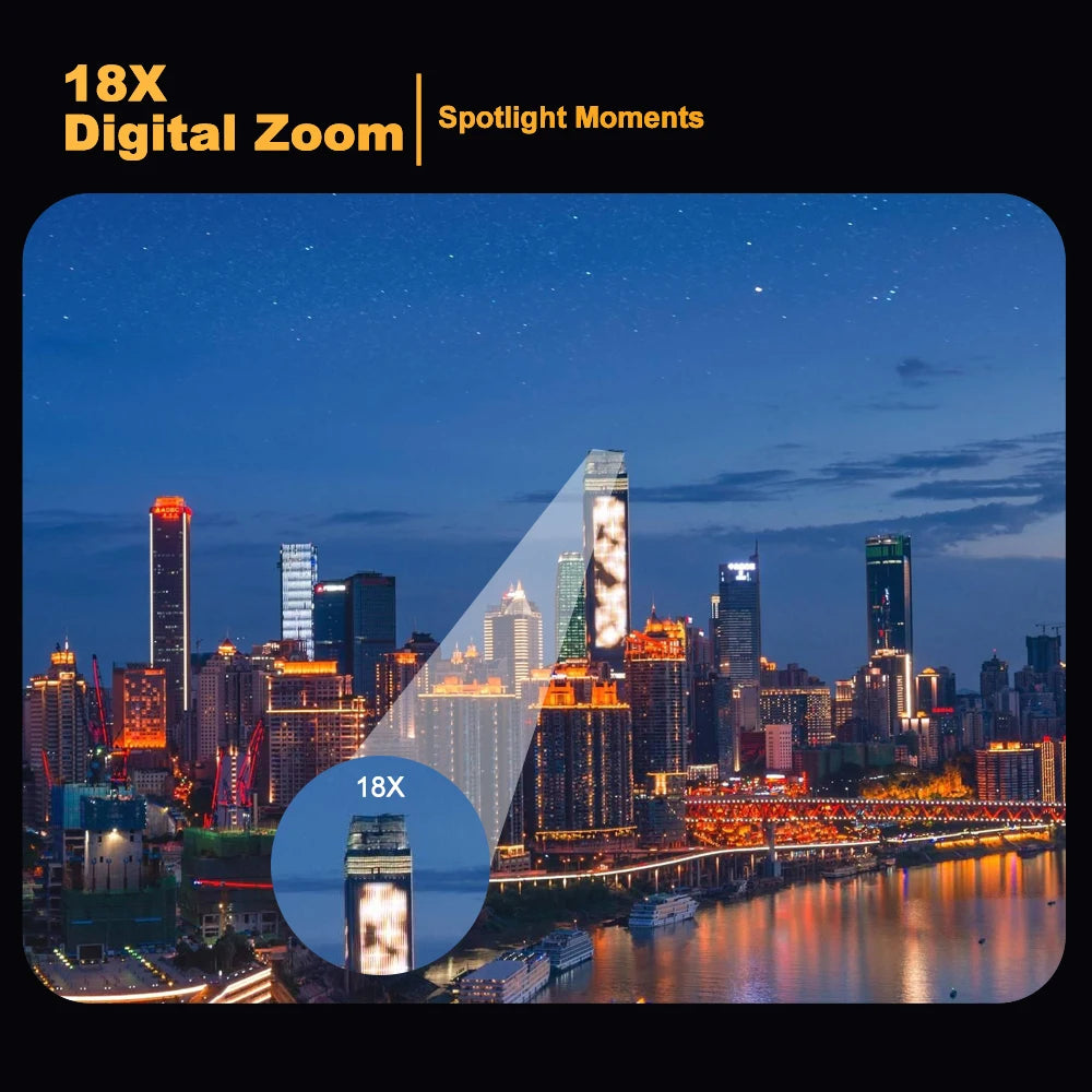 4K Portable Digital photography Camera 2 in1 Photo Video Record DV Travel Video Camera 18X Zoom 3'' Rotatable Screen With Flash