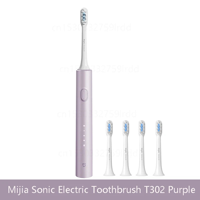 XIAOMI Mijia Sonic Electric Toothbrush T302 3colors 4 Brush Heads IPX8 Water Proof 360° Wireless Charging 4 Modes Cleaning Teeth