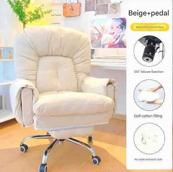 Salon Lazy Office Chair Modern Ergonomic Luxury Executive Office Chair Relaxing Reading Wheels Mobilya Lounge Suite Furniture