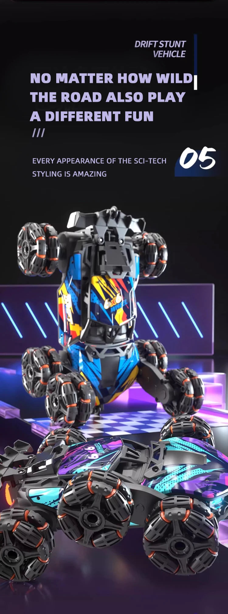 Children's Alloy Remote Control Car Morphing Six-Wheeled RC Off-Road Climbing Stunt Four-Wheel Drive Spray Drift Racing Car Toys