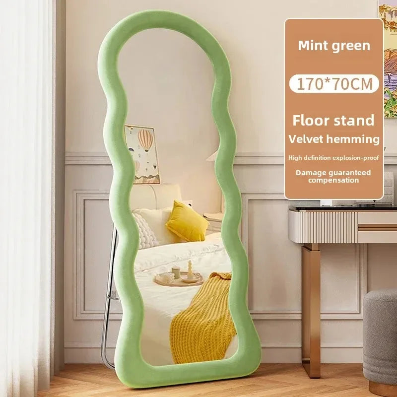 Art Modern Mirror Shower Traffic Art White Floor Korean Style Mirror Full Body Mirror Items Magnifying Espelhos Home Decorations