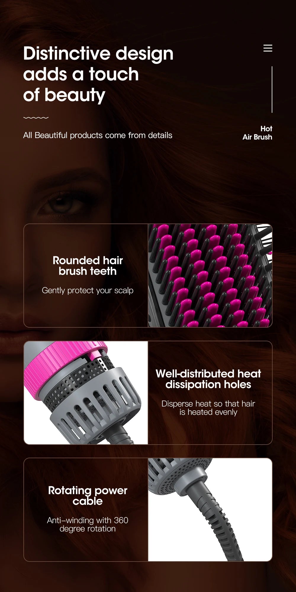 Kinseibeauty Professional hair stylist salon hair dryer curling iron hair equipment straightening electric comb three speed mode