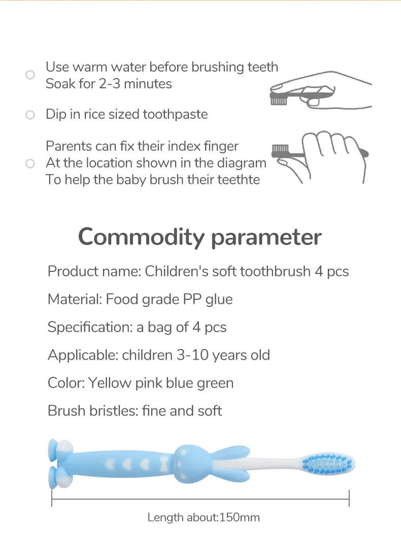 Cartoon Children Toothbrush, Manual Toothbrushes With Extra Soft Bristles For Deep Cleaning Oral Care At Home For Kids