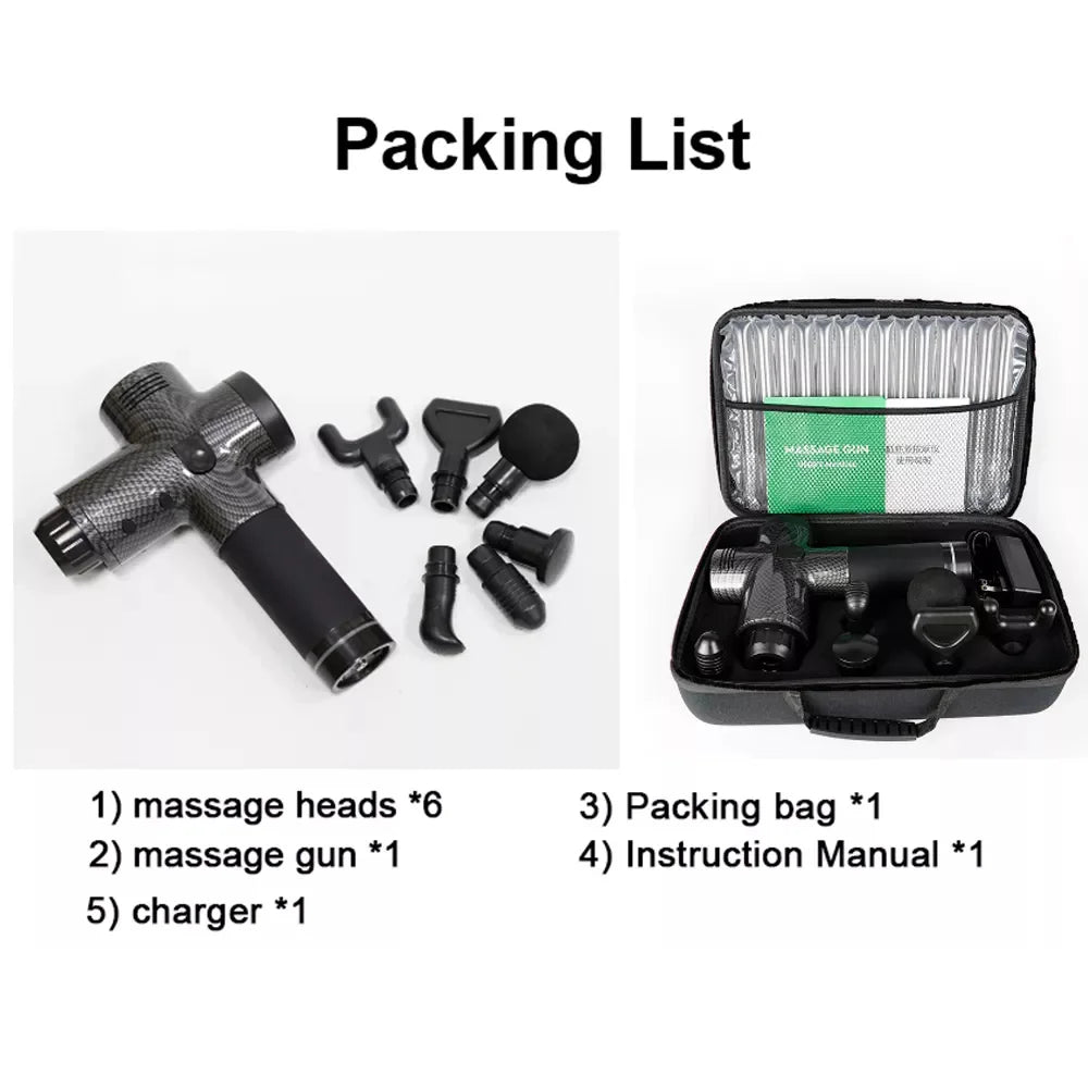 30-Speed Quiet Fascia Gun Certified Noise Reduction Muscle Relaxer Wireless Rechargeable Handheld Massager for Full Body