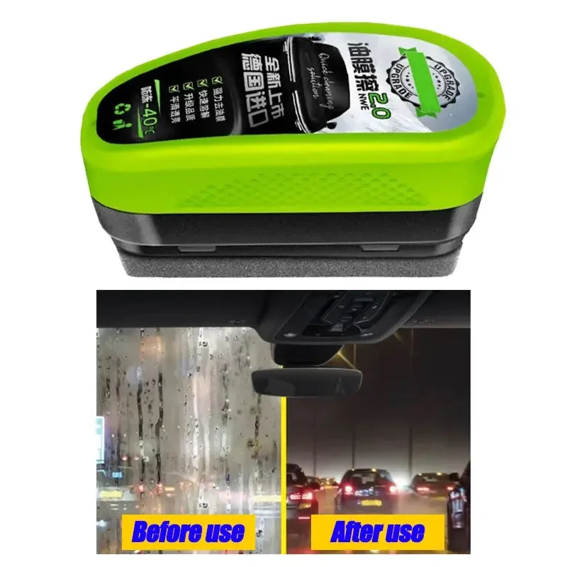 Car Glass Oil Film Remover Automotive Glass Sponge Cleaning Brush Front Inner Windshield Glass Oil Film Cleaner For Car Cleaning