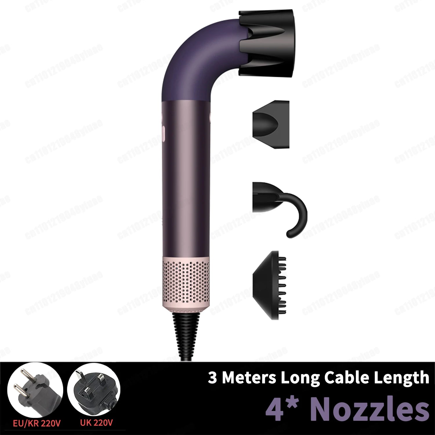 1400 Watt High Speed Hair Dryer 2.7 Meters Long Cord Hair Blower Quick Drying Ion Secadora Para Cabello With Styling Diffuser