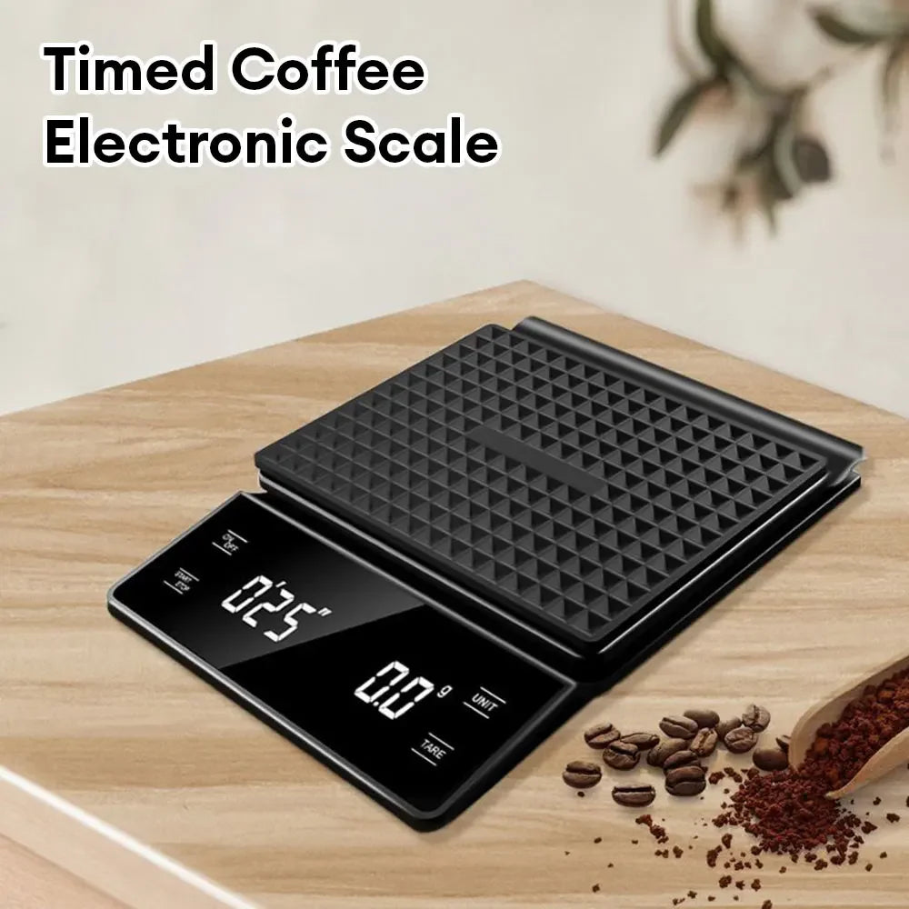 3kg/0.1g Precision Coffee Scale with Timer LCD Digital Kitchen Scale Multifunction Weighing Scale Pour Over Drip Coffee Scale