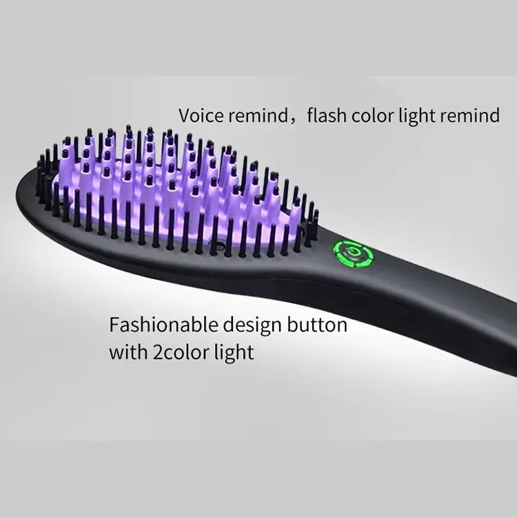 Professional Hair Straightening Brush Black Electric Ceramic Comb Multifunctional Hairbrush Electronic Curler Curling Tool Irons