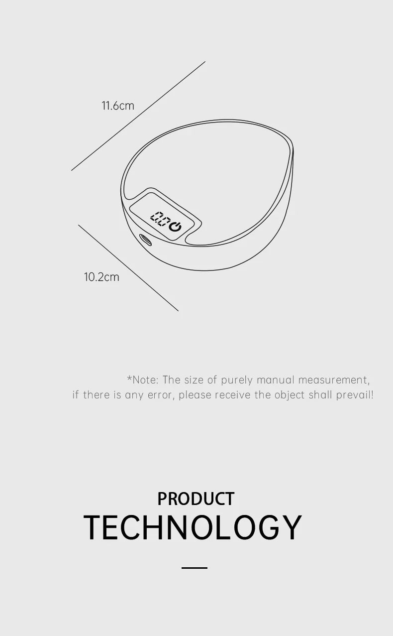 MUVNA Electronic Scale Bean Tray Espresso LED Weighing 0.1g ABS Electronic ScaleHigh Precision Measures Black Beige